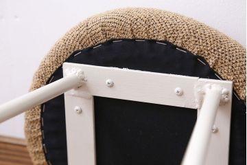 ラフジュ工房オリジナル ペイント鉄脚の丸スツール1脚(3)(椅子、いす)