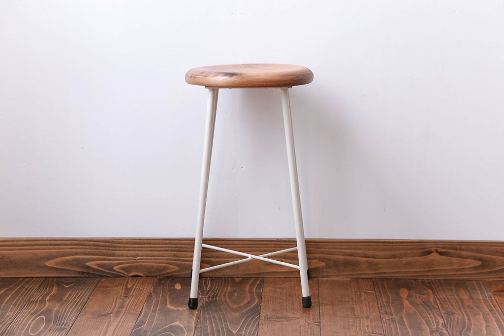 アンティーク家具　ナチュラルなペイントスツール1脚(椅子)