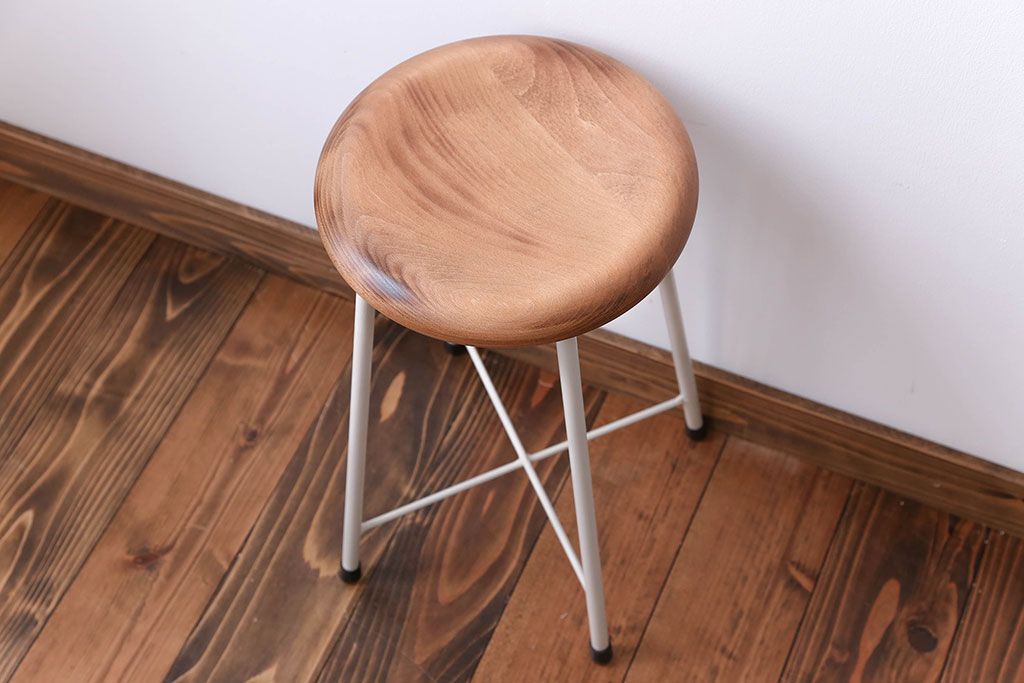 アンティーク家具　ナチュラルなペイントスツール1脚(椅子)