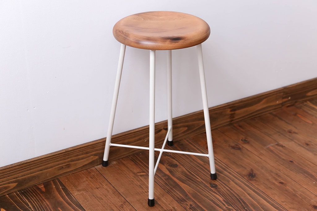 アンティーク家具　ナチュラルなペイントスツール1脚(椅子)