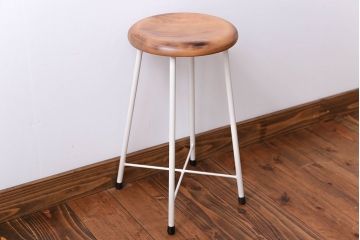 アンティーク家具　ナチュラルなペイントスツール1脚(椅子)