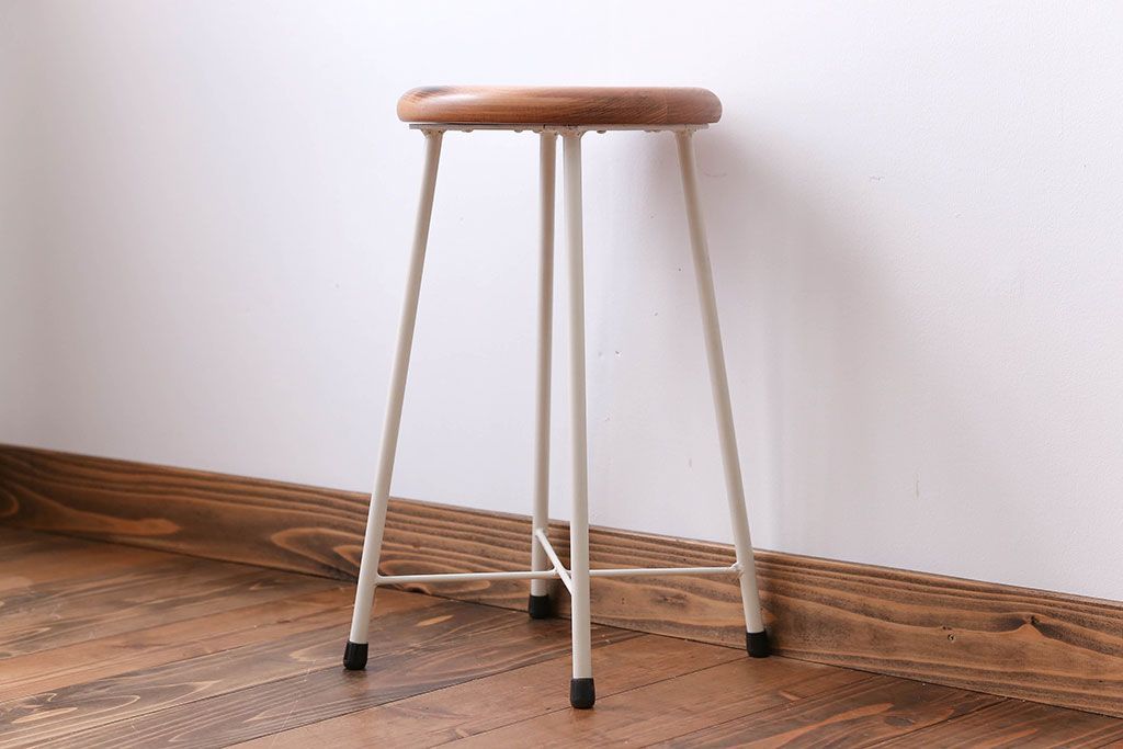 アンティーク家具　ナチュラルなペイントスツール1脚(椅子)