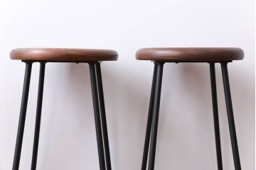 アンティーク家具　ナチュラルなペイントスツール2脚セット(椅子)