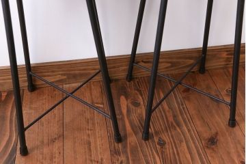 アンティーク家具　ナチュラルなペイントスツール2脚セット(椅子)