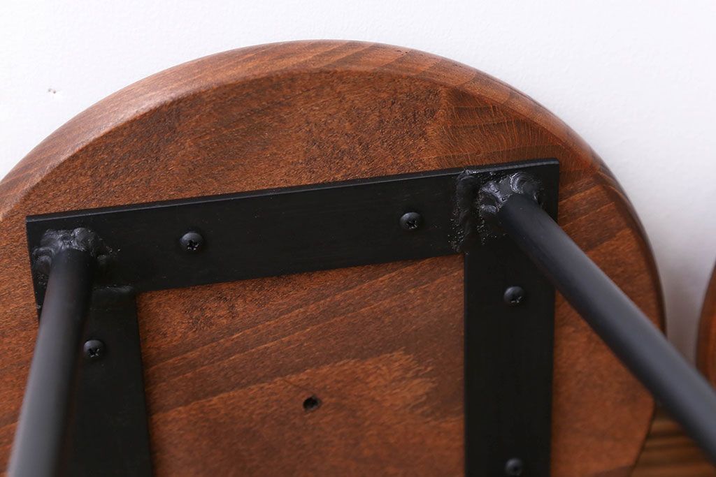 アンティーク家具　ナチュラルなペイントスツール2脚セット(椅子)