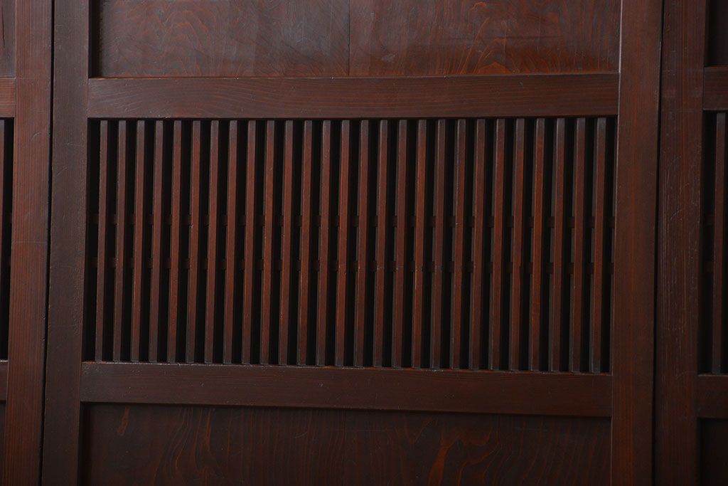 アンティーク　状態の良い格子帯戸4枚セット(古民家、建具)