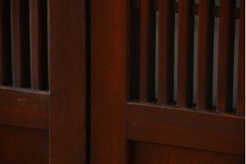 アンティーク　状態の良い格子帯戸4枚セット(古民家、建具)