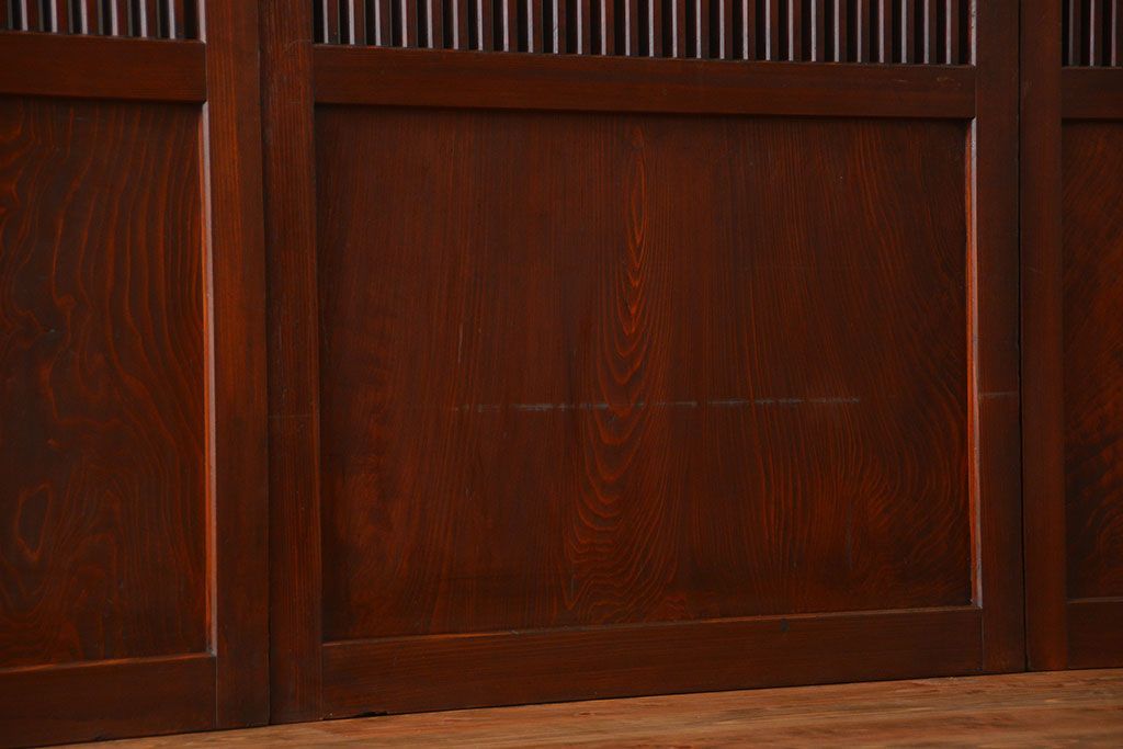 アンティーク　状態の良い格子帯戸4枚セット(古民家、建具)