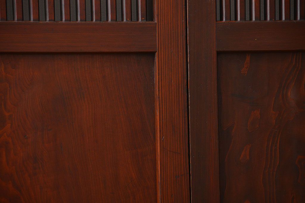 アンティーク　状態の良い格子帯戸4枚セット(古民家、建具)