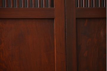 アンティーク　状態の良い格子帯戸4枚セット(古民家、建具)