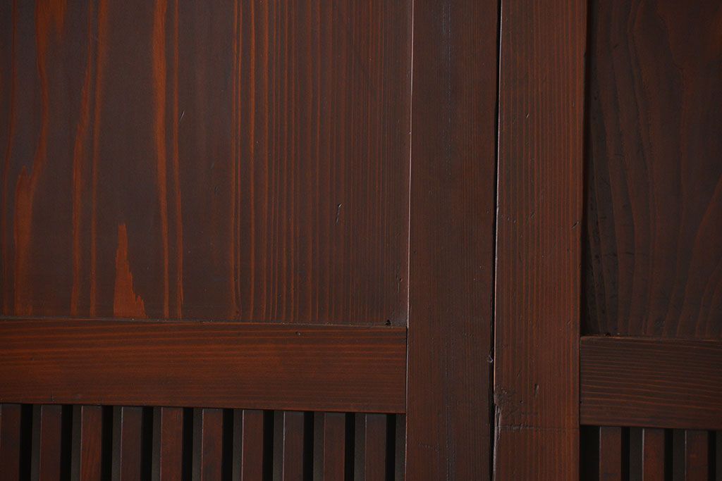 アンティーク　状態の良い格子帯戸4枚セット(古民家、建具)