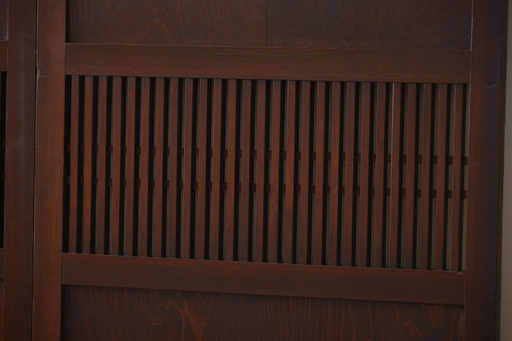 アンティーク　状態の良い格子帯戸4枚セット(古民家、建具)