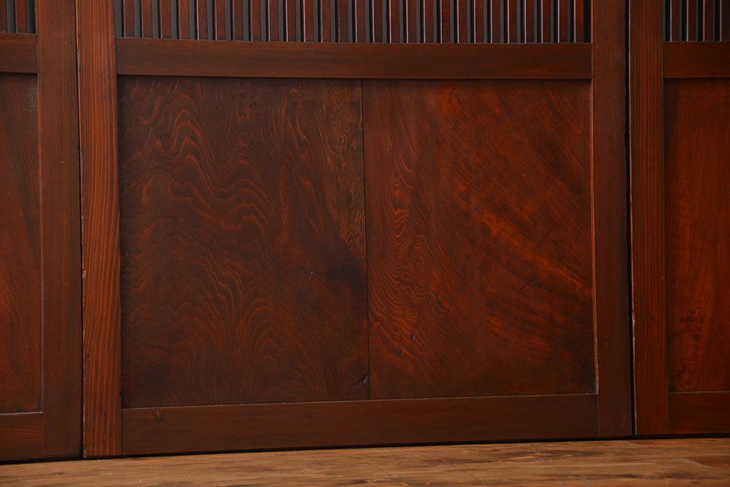 アンティーク　状態の良い格子帯戸4枚セット(古民家、建具)