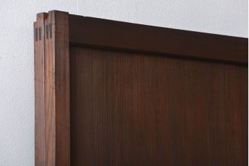 アンティーク　ガラス入りの柾目が美しい上品な帯戸2枚セット(引き戸、ガラス帯戸)