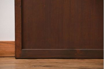 アンティーク　ガラス入りの柾目が美しい上品な帯戸2枚セット(引き戸、ガラス帯戸)