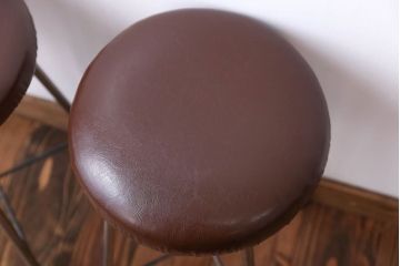 ラフジュ工房オリジナル　座面クッション付きスツール2脚セット(椅子、イス、チェア)