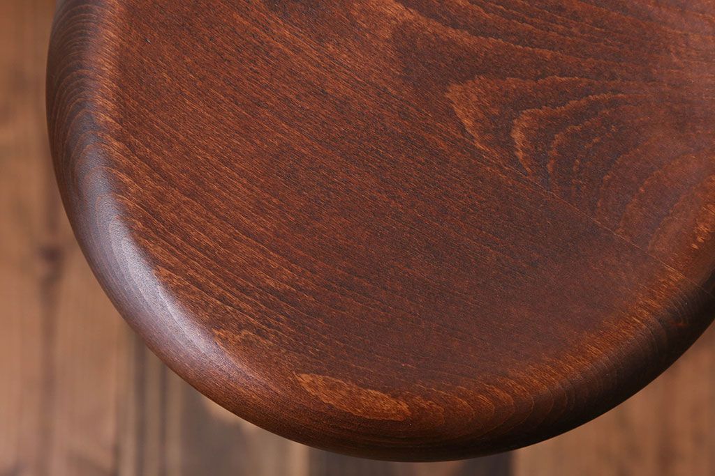 ラフジュ工房オリジナル 鉄脚×木製 丸スツール1脚(椅子、イス)