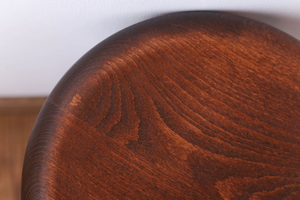 ラフジュ工房オリジナル 鉄脚×木製 丸スツール1脚(椅子、イス)