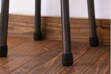 ラフジュ工房オリジナル 鉄脚×木製 丸スツール1脚(椅子、イス)