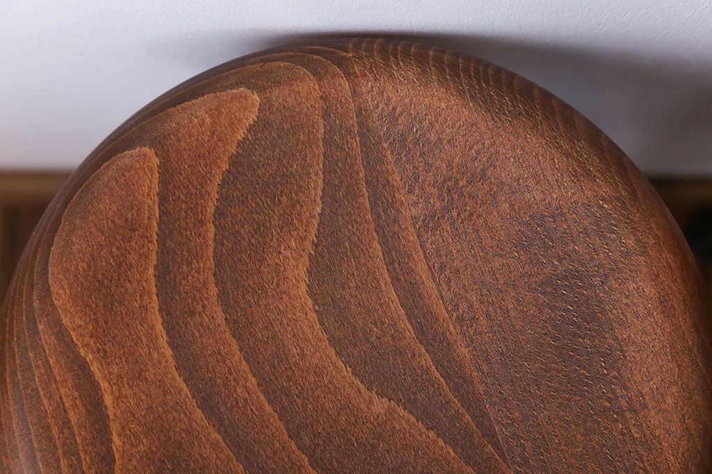 ラフジュ工房オリジナル 鉄脚ペイント×木製 丸スツール2脚セット(椅子、イス)