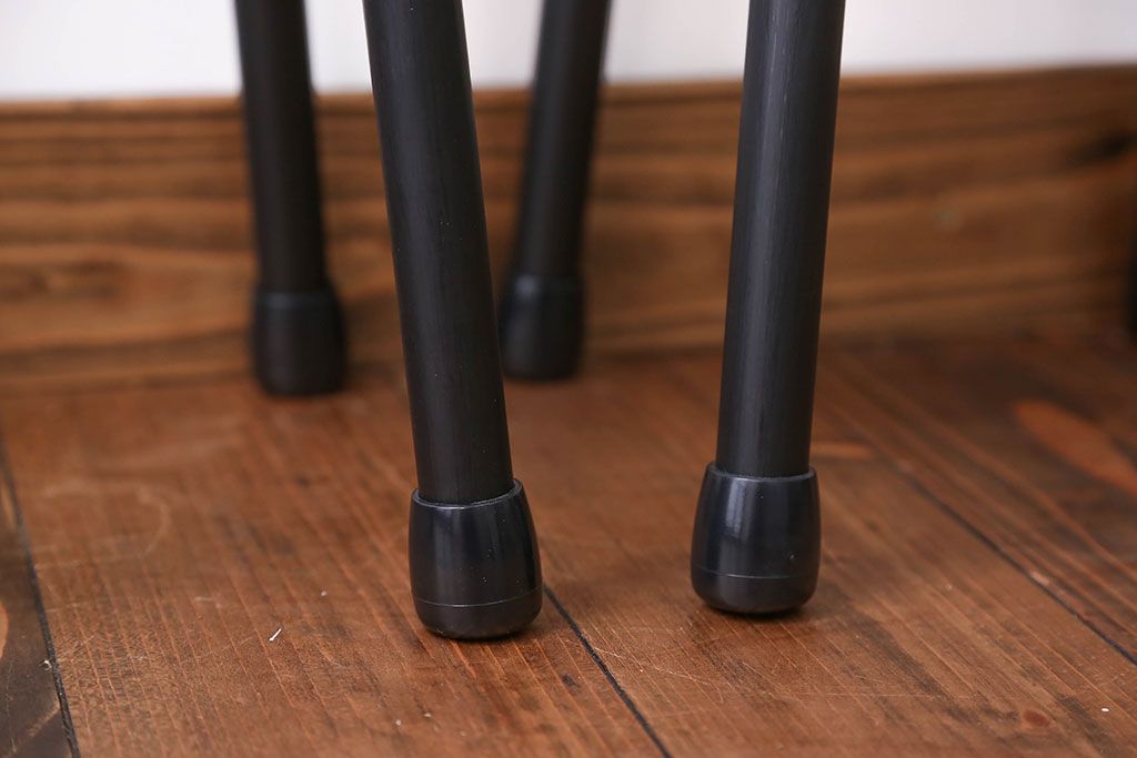 ラフジュ工房オリジナル 鉄脚ペイント×木製 丸スツール2脚セット(椅子、イス)