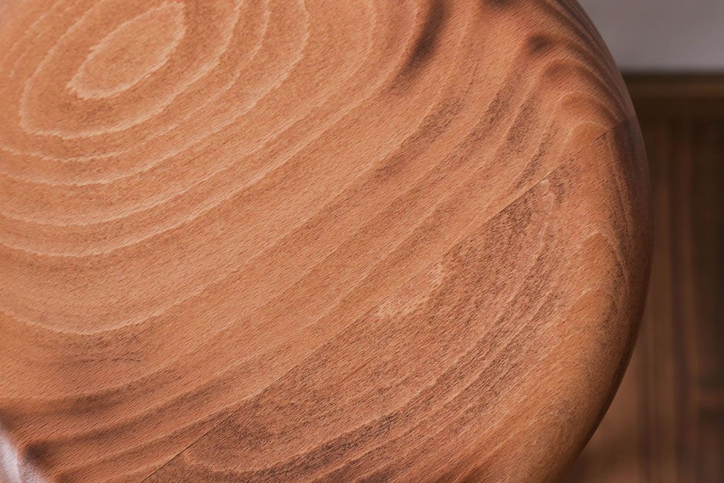 アンティーク家具　ペイント鉄脚のナチュラルスツール2脚セット(椅子、イス)