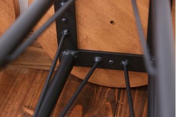 アンティーク家具　ペイント鉄脚のナチュラルスツール2脚セット(椅子、イス)