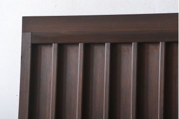 古民具・骨董　桟の入った格子板戸2枚セット(古民具、引き戸)