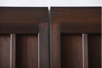 古民具・骨董　桟の入った格子板戸2枚セット(古民具、引き戸)