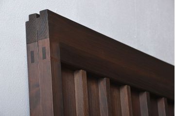 古民具・骨董　桟の入った格子板戸2枚セット(古民具、引き戸)
