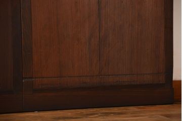 古民具・骨董　桟の入った格子板戸2枚セット(古民具、引き戸)