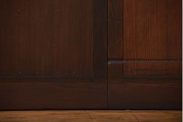 古民具・骨董　桟の入った格子板戸2枚セット(古民具、引き戸)