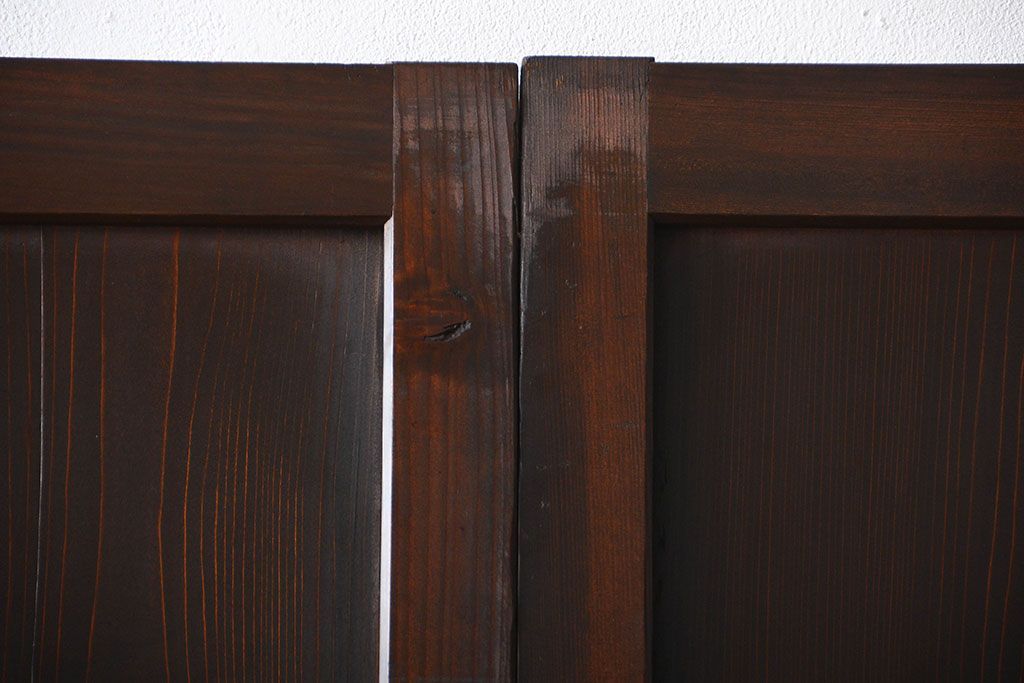 古民具・骨董　色ガラス入りのガラス帯戸4枚セット(引き戸、ガラス戸)