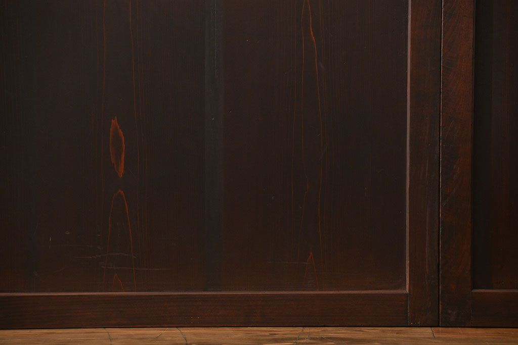 古民具・骨董　色ガラス入りのガラス帯戸4枚セット(引き戸、ガラス戸)