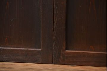 古民具・骨董　色ガラス入りのガラス帯戸4枚セット(引き戸、ガラス戸)