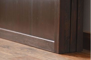 古民具・骨董　色ガラス入りのガラス帯戸4枚セット(引き戸、ガラス戸)