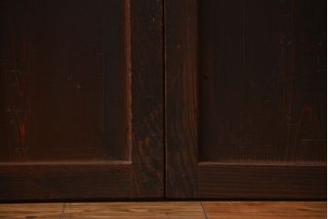 古民具・骨董　色ガラス入りのガラス帯戸4枚セット(引き戸、ガラス戸)