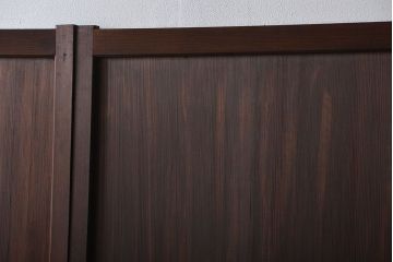 アンティーク　ガラス入りの柾目が美しい上品な帯戸4枚セット(引き戸、ガラス帯戸)