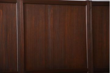 アンティーク　ガラス入りの柾目が美しい上品な帯戸4枚セット(引き戸、ガラス帯戸)