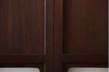 アンティーク　ガラス入りの柾目が美しい上品な帯戸4枚セット(引き戸、ガラス帯戸)