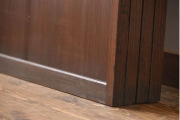 アンティーク　ガラス入りの柾目が美しい上品な帯戸4枚セット(引き戸、ガラス帯戸)