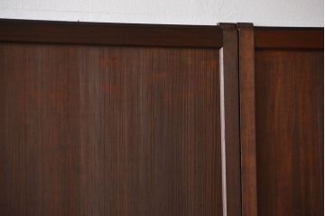 アンティーク　ガラス入りの柾目が美しい上品な帯戸4枚セット(引き戸、ガラス帯戸)