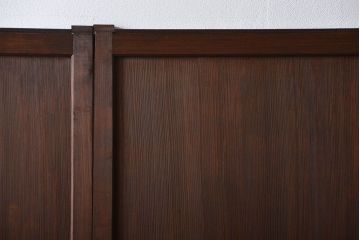 アンティーク　ガラス入りの柾目が美しい上品な帯戸4枚セット(引き戸、ガラス帯戸)