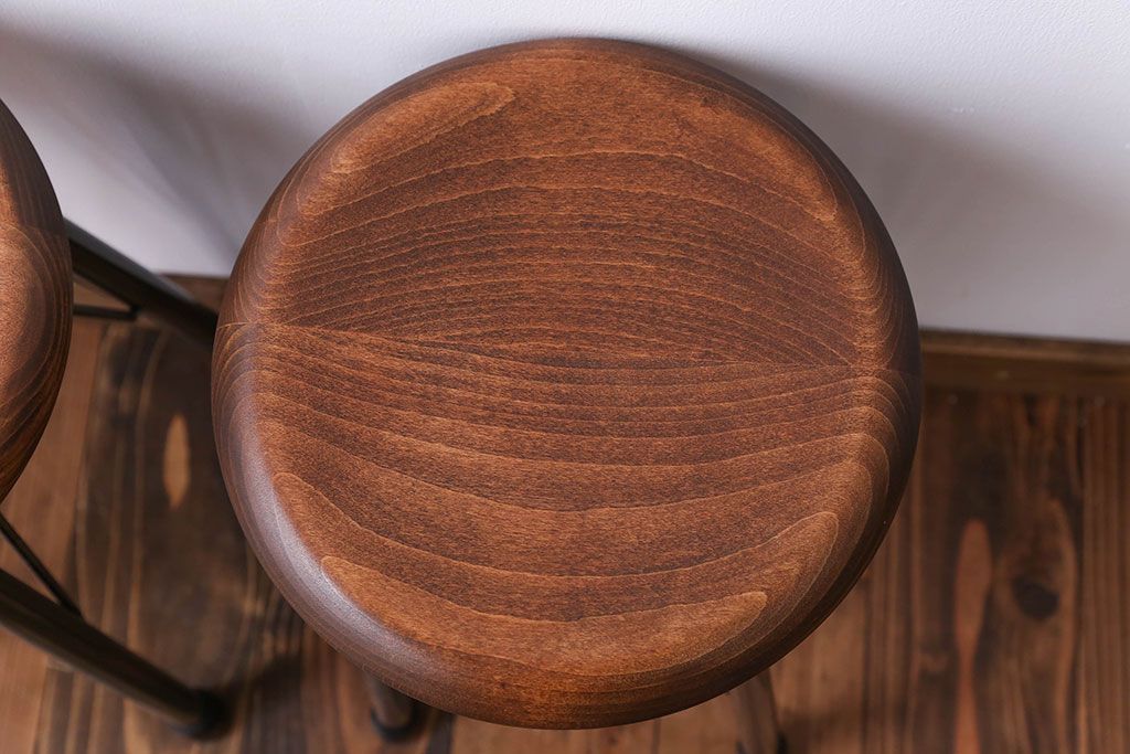 ラフジュ工房オリジナル　ワークスツール(椅子、イス)2脚セット