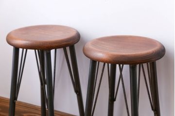 ラフジュ工房オリジナル　ワークスツール(椅子、イス)2脚セット