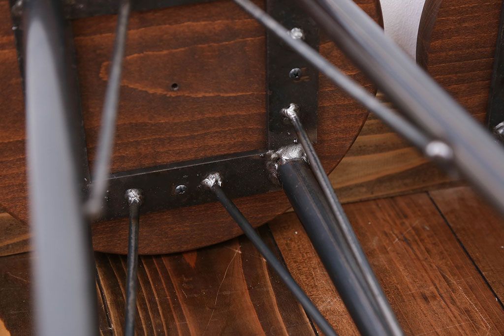 ラフジュ工房オリジナル　ワークスツール(椅子、イス)2脚セット