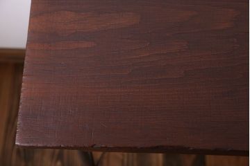 アンティーク家具　アンティーク　天板一枚板　鉄脚横長テーブル(作業台)