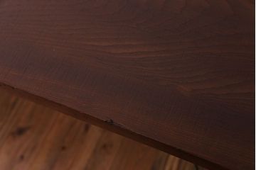 アンティーク家具　アンティーク　天板一枚板　鉄脚横長テーブル(作業台)