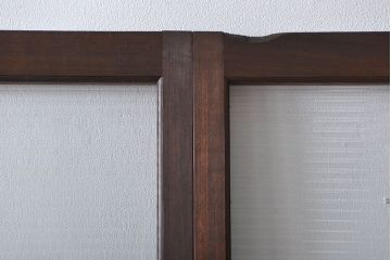 アンティーク　モールガラスとゆらゆらガラスの上品なガラス戸4枚セット