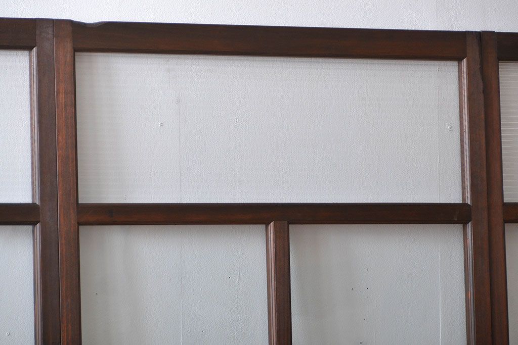 アンティーク　モールガラスとゆらゆらガラスの上品なガラス戸4枚セット